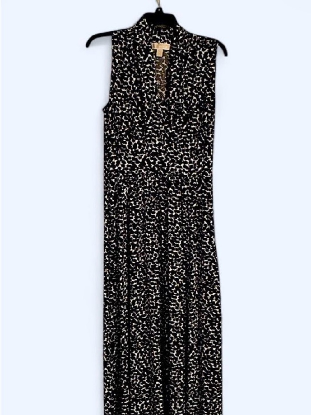 Michael Kors Sleeveless Black & White Print Maxi Dress